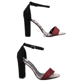 Danic Hochhackige Sandalen schwarz rot 2