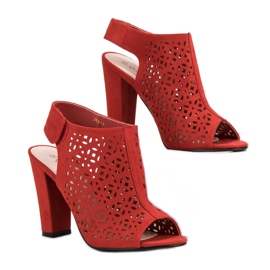 Queen Vivi Durchbrochene Sandalen mit Obermaterial rot 2