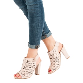 Queen Vivi Durchbrochene Sandalen mit Obermaterial rosa 1