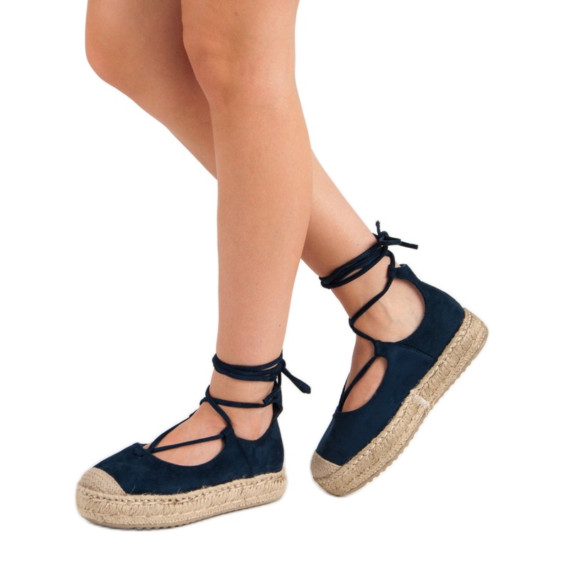 Corina Marineblaue gebundene Espadrilles 1