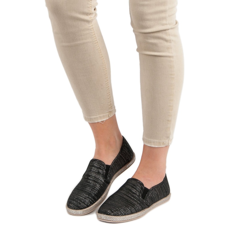 Ideal Shoes Bequeme Slipper schwarz 1