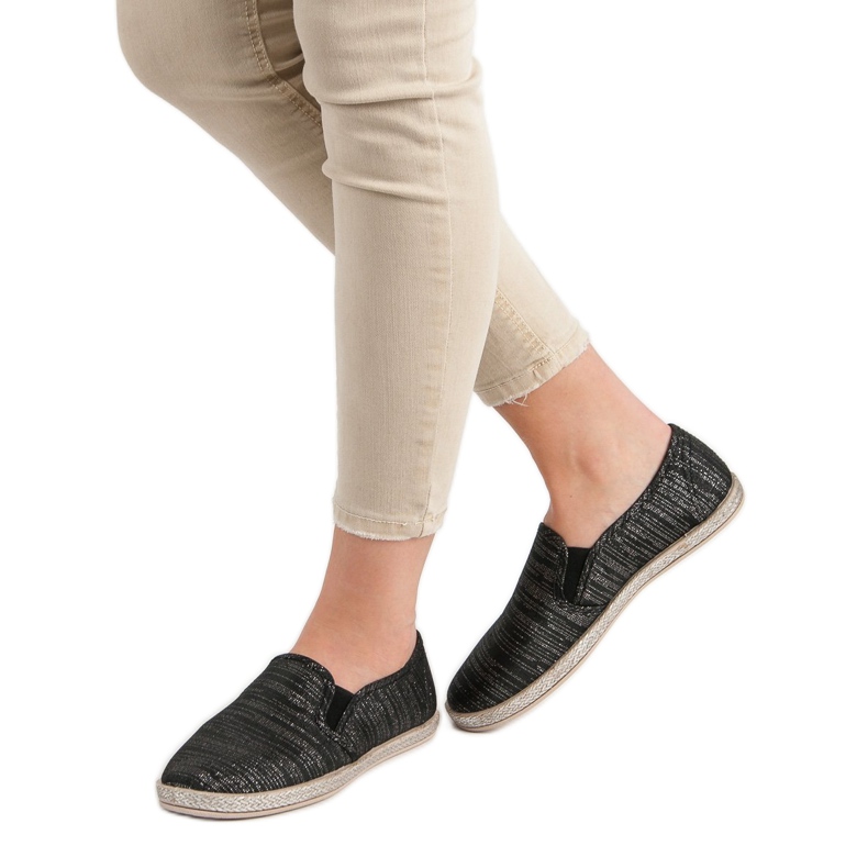 Ideal Shoes Bequeme Slipper schwarz 2