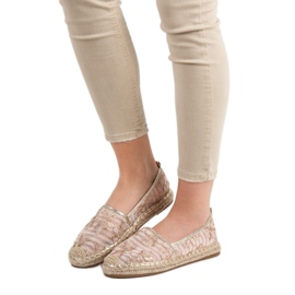 Lucky Shoes Spitzen-Espadrilles in Blumen rosa 1