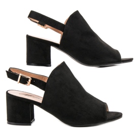 Geschlossene Sandalen aus Wildleder schwarz 2