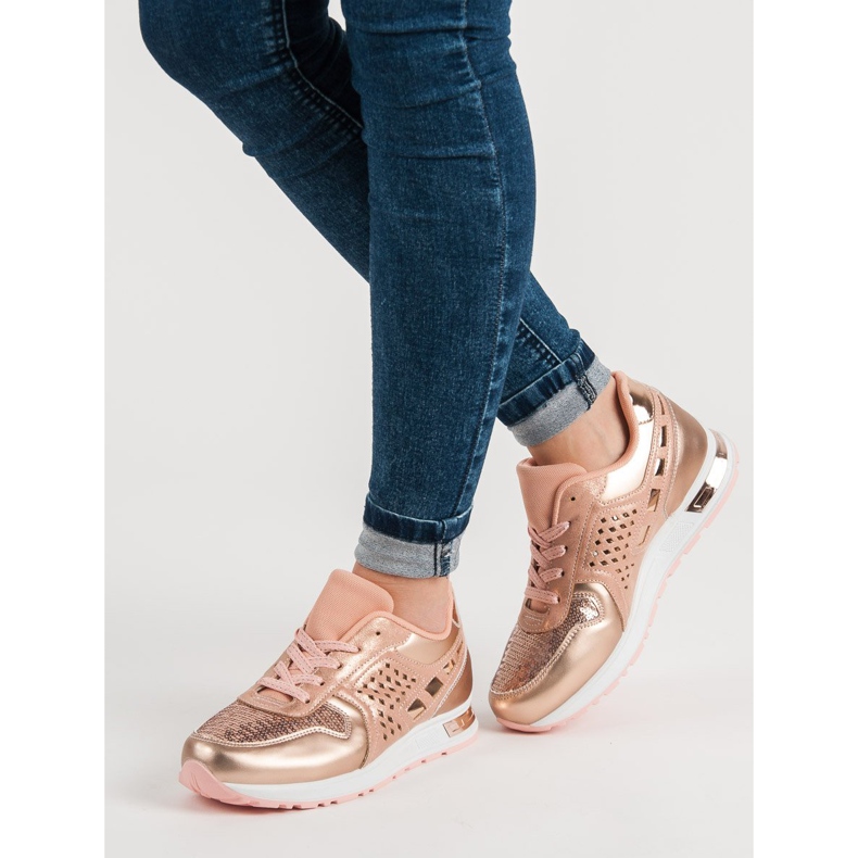 Sportschuhe mit Pailletten rosa 1