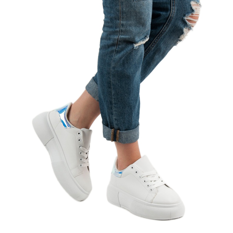 Renda Weiße Schuhe auf der Plattform 2