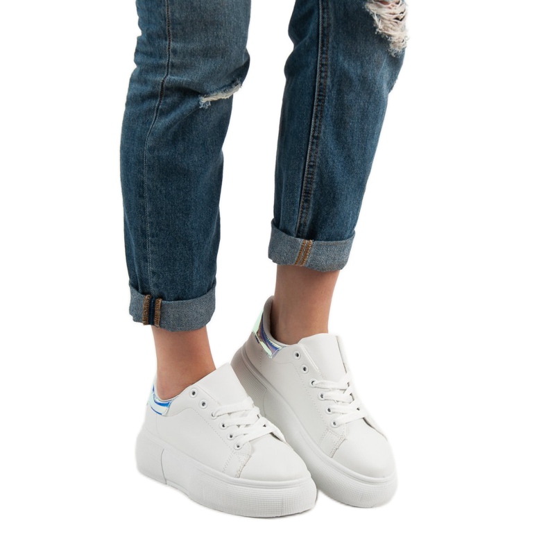 Renda Weiße Schuhe auf der Plattform 1