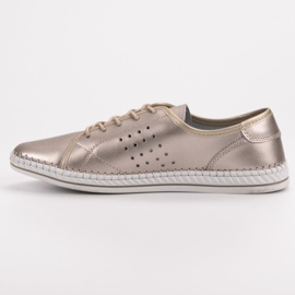 Kylie Schnürschuhe aus Leder golden 2