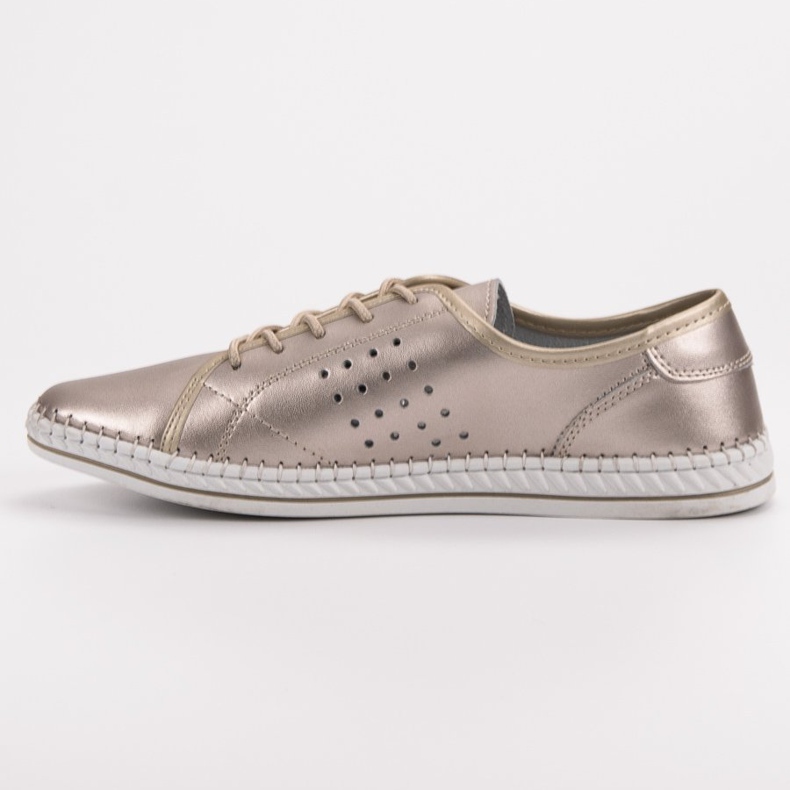 Kylie Schnürschuhe aus Leder golden 2