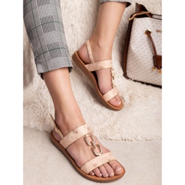 Vinceza Flache Sandalen gelb rosa 2