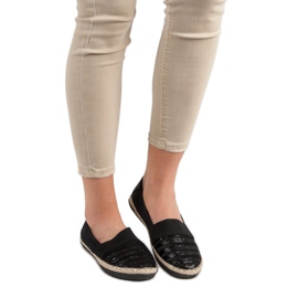 Kayla Glänzende Espadrilles schwarz 1