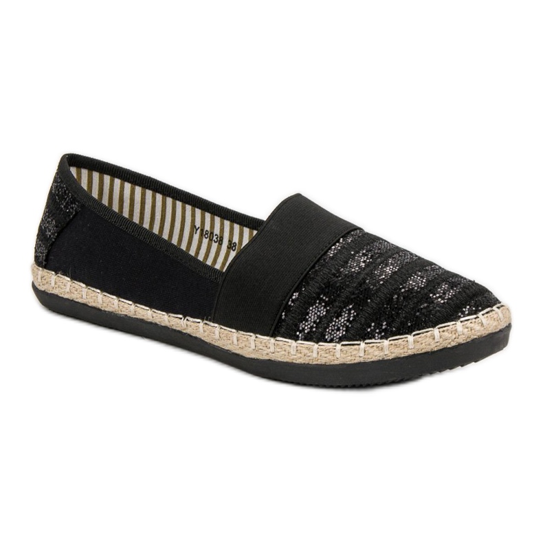 Kayla Glänzende Espadrilles schwarz 2