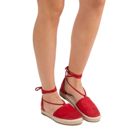 Seastar Gebundene Espadrilles mit Kristallen rot 1