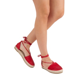 Seastar Gebundene Espadrilles mit Kristallen rot 2