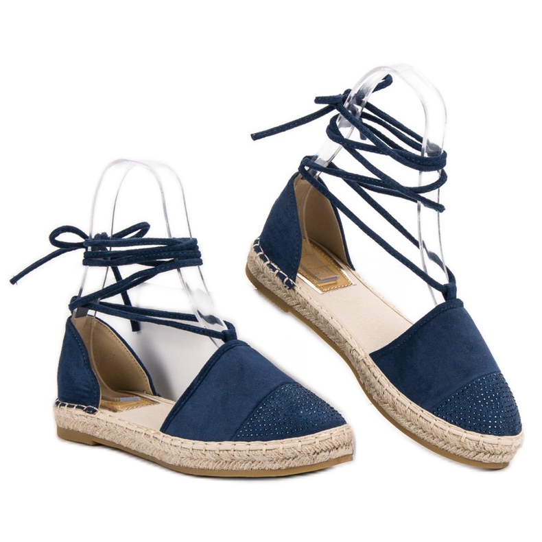 Seastar Gebundene Espadrilles mit Kristallen blau 2