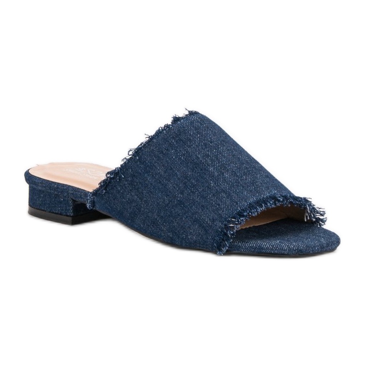 Small Swan Denim-Hausschuhe blau 1