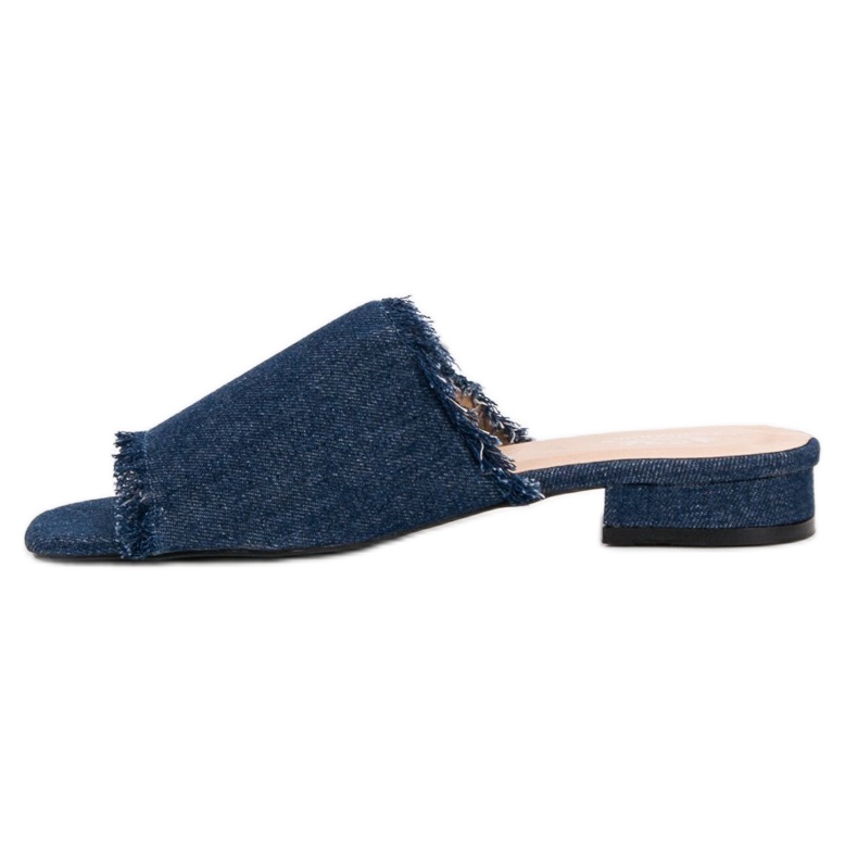Small Swan Denim-Hausschuhe blau 2