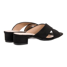 Small Swan Elegante Hausschuhe aus Wildleder schwarz 2