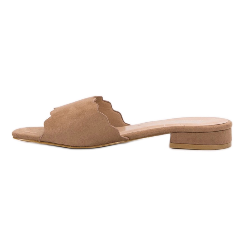 Small Swan Flip-Flops auf flacher Ferse beige 1