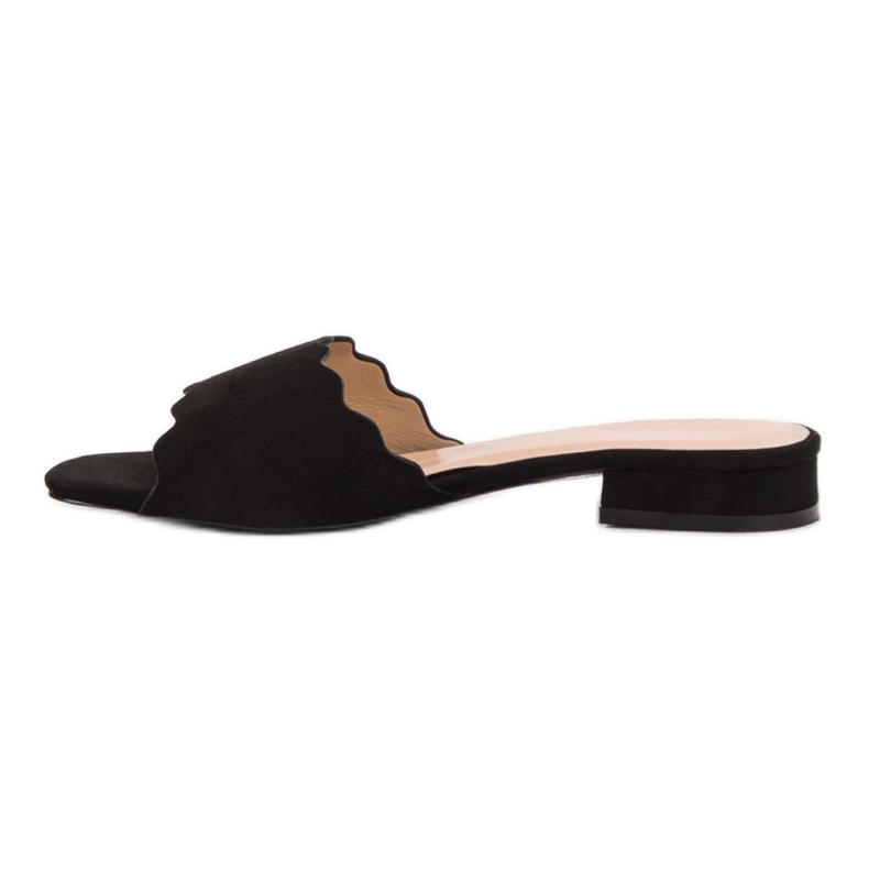 Small Swan Flip-Flops auf flacher Ferse schwarz 1