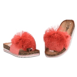 Seastar Hausschuhe mit Pompom rot 2