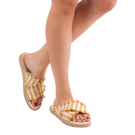 Seastar Gestreifte Hausschuhe gelb 2