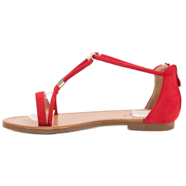 Cm Paris Flache Wildledersandalen rot 1