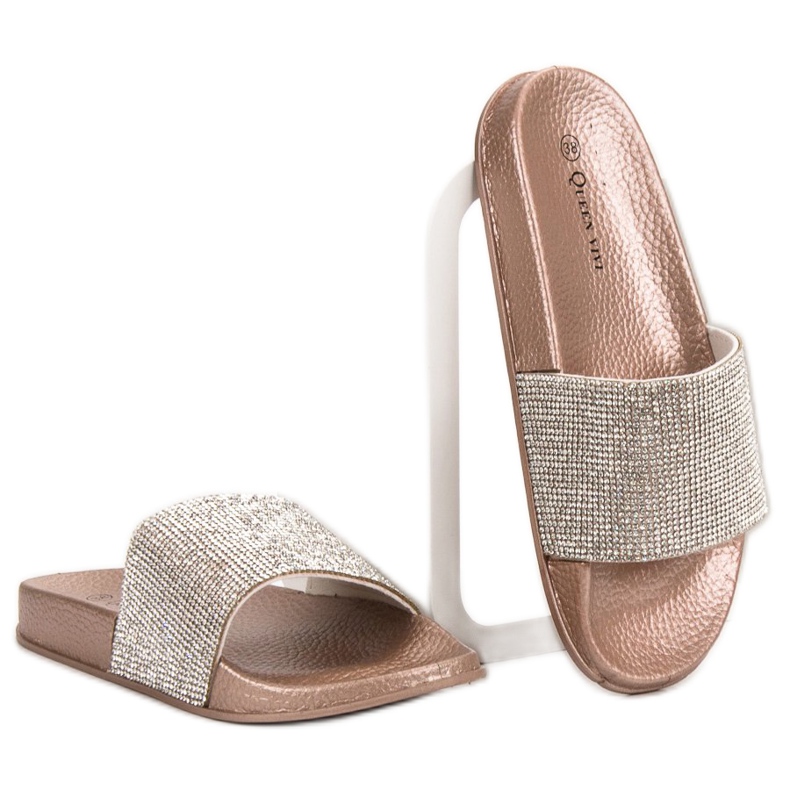 Queen Vivi Hausschuhe mit Kristallen gelb 1