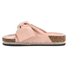 Anesia Paris Wildlederhausschuhe mit Kristallen rosa 1