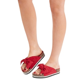 Anesia Paris Wildlederhausschuhe mit Kristallen rot 2