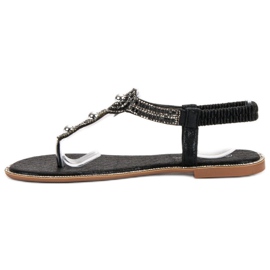 SHELOVET Schwarze Sandalen mit Ornamenten 1