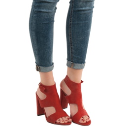 Ideal Shoes Sexy hochhackige Sandalen rot 1