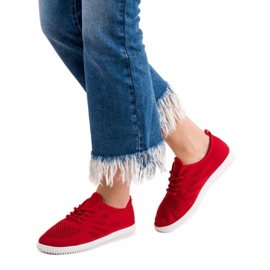 SHELOVET Textile Schnürschuhe rot 1