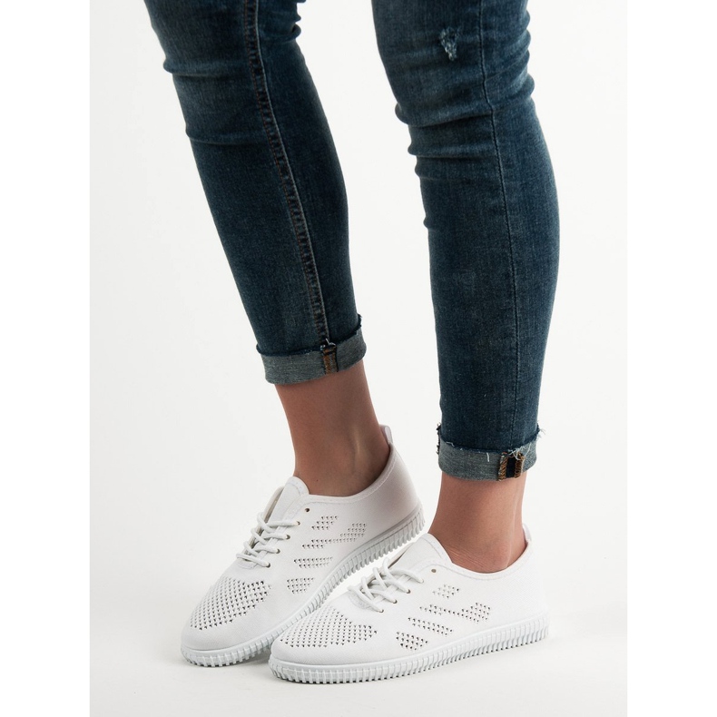 SHELOVET Textile Schnürschuhe weiß 1