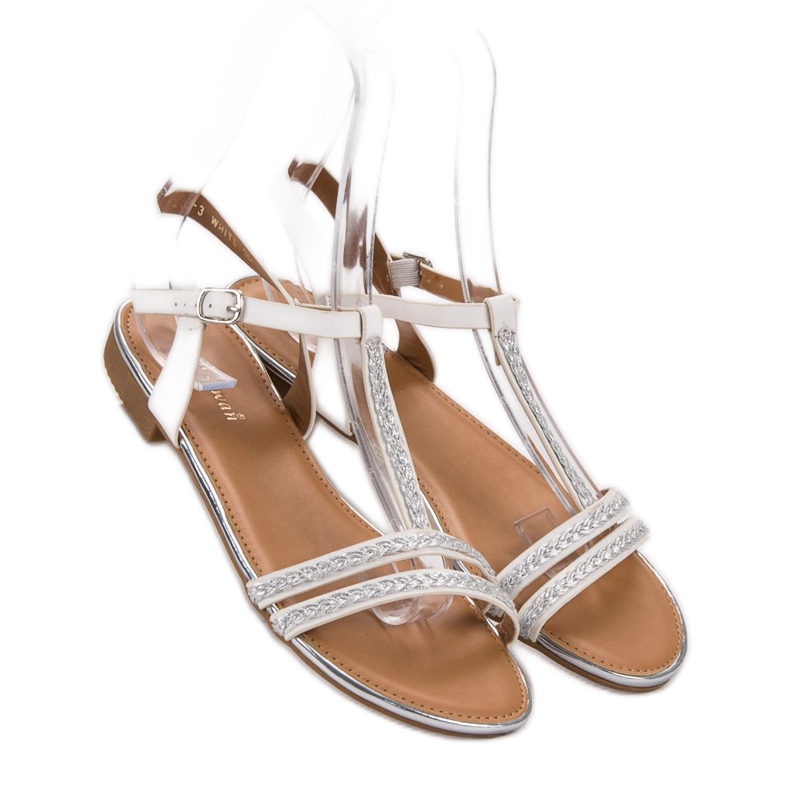 Small Swan Flache Sandalen weiß 1