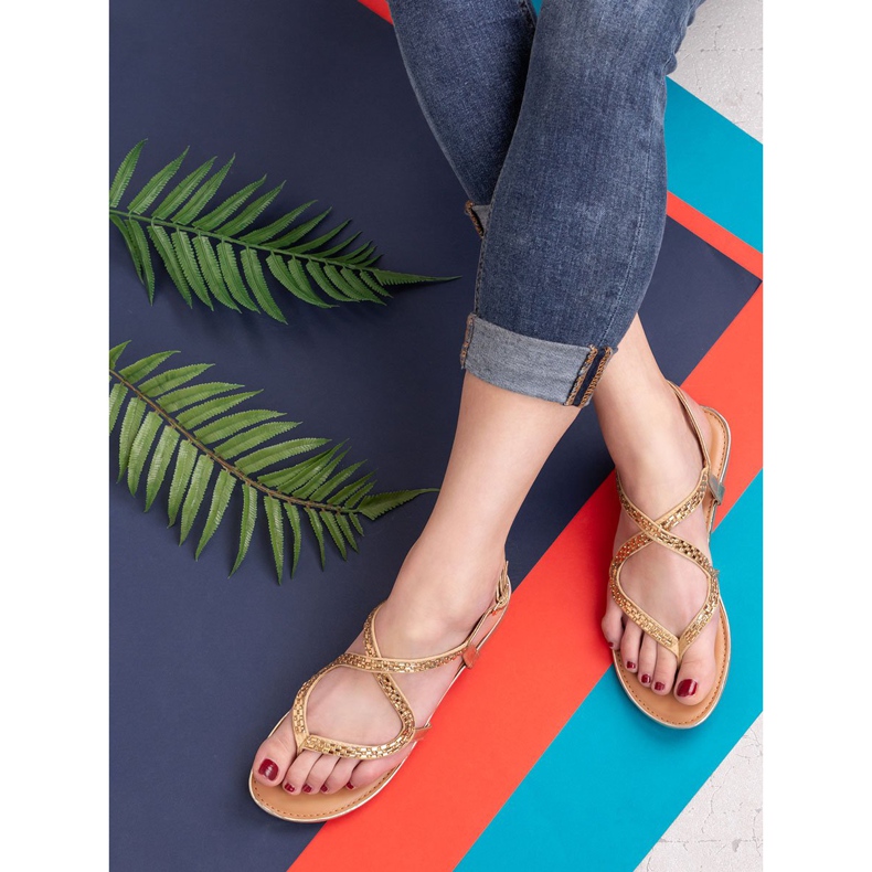 Small Swan Japanische Sandalen gelb 2