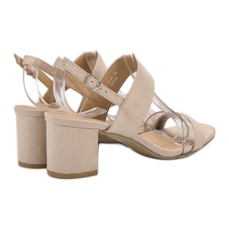 Ideal Shoes Modische Damensandalen beige 2