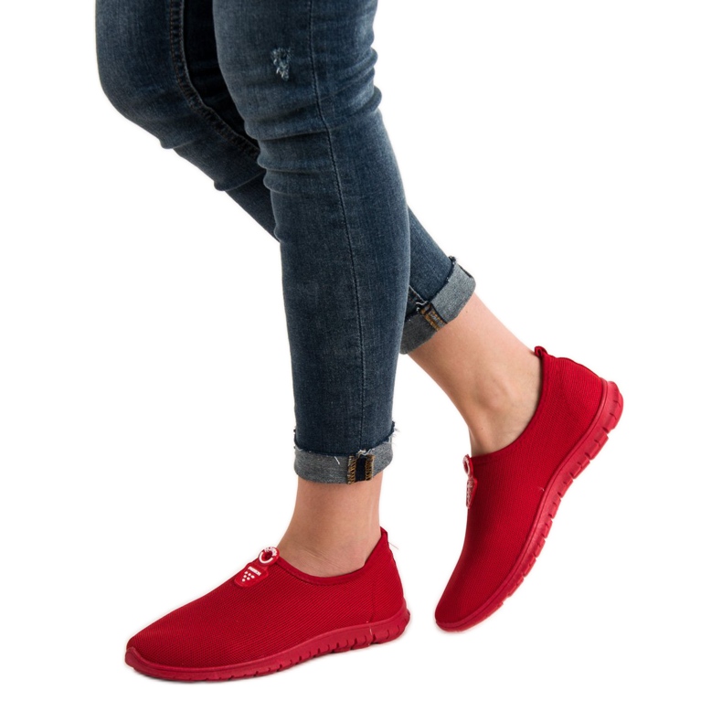 SHELOVET Rote Slip-On-Sneakers 1