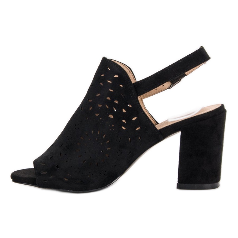 SHELOVET Geschlossene Sandalen aus Wildleder schwarz 2