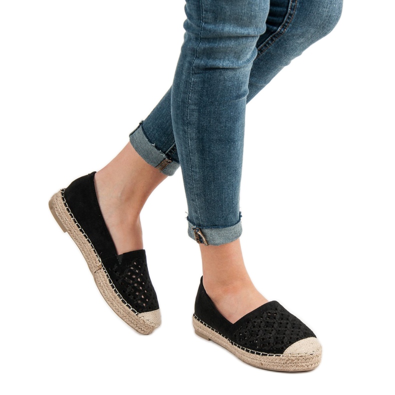 VICES Wildleder-Espadrilles schwarz 1