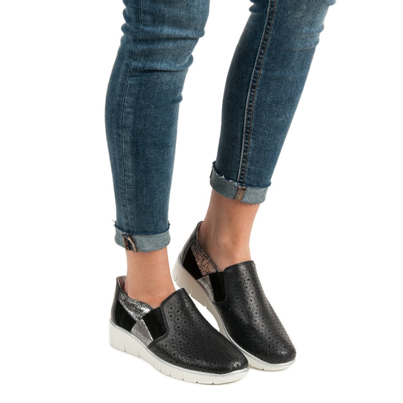 Filippo Schwarze Slip-On-Schuhe 1