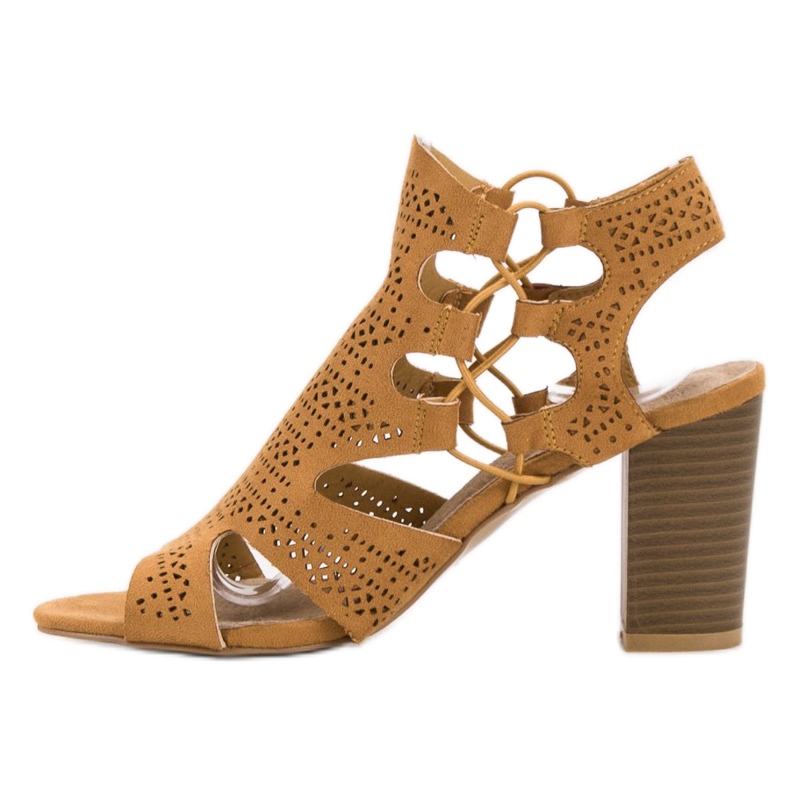 Goodin Modische Senf Sandalen gelb 1