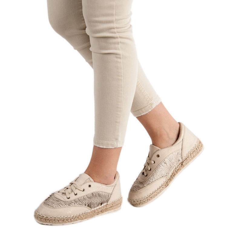 Schuhe mit Pailletten VICES braun 2