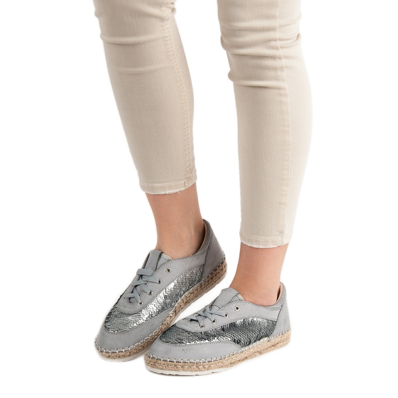 Schuhe mit Pailletten VICES grau 2