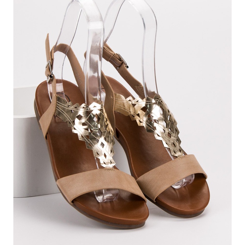 Kylie Stylische flache Sandalen beige 2