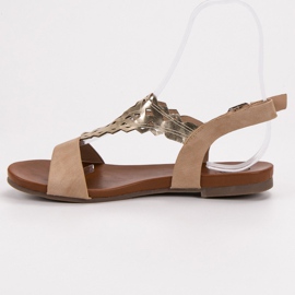 Kylie Stylische flache Sandalen beige 1