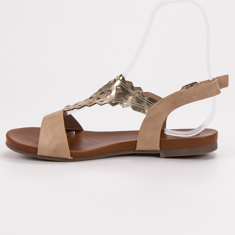 Kylie Stylische flache Sandalen beige 1