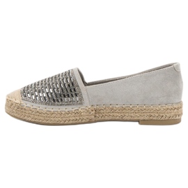 Vices Espadrilles mit Cubic Zirkonia Schraubstöcken grau 2