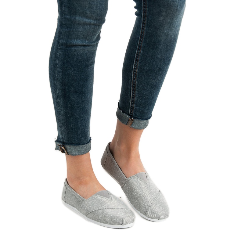 SHELOVET Glitzer-Sneaker zum Hineinschlüpfen grau 1