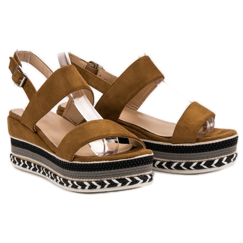 Primavera Boho Keilsandalen braun 1